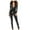 Black, variant on Hfnxid Women's PVC Shiny Bodysuit Sleepwear Faux Leather Open Jumpsuit