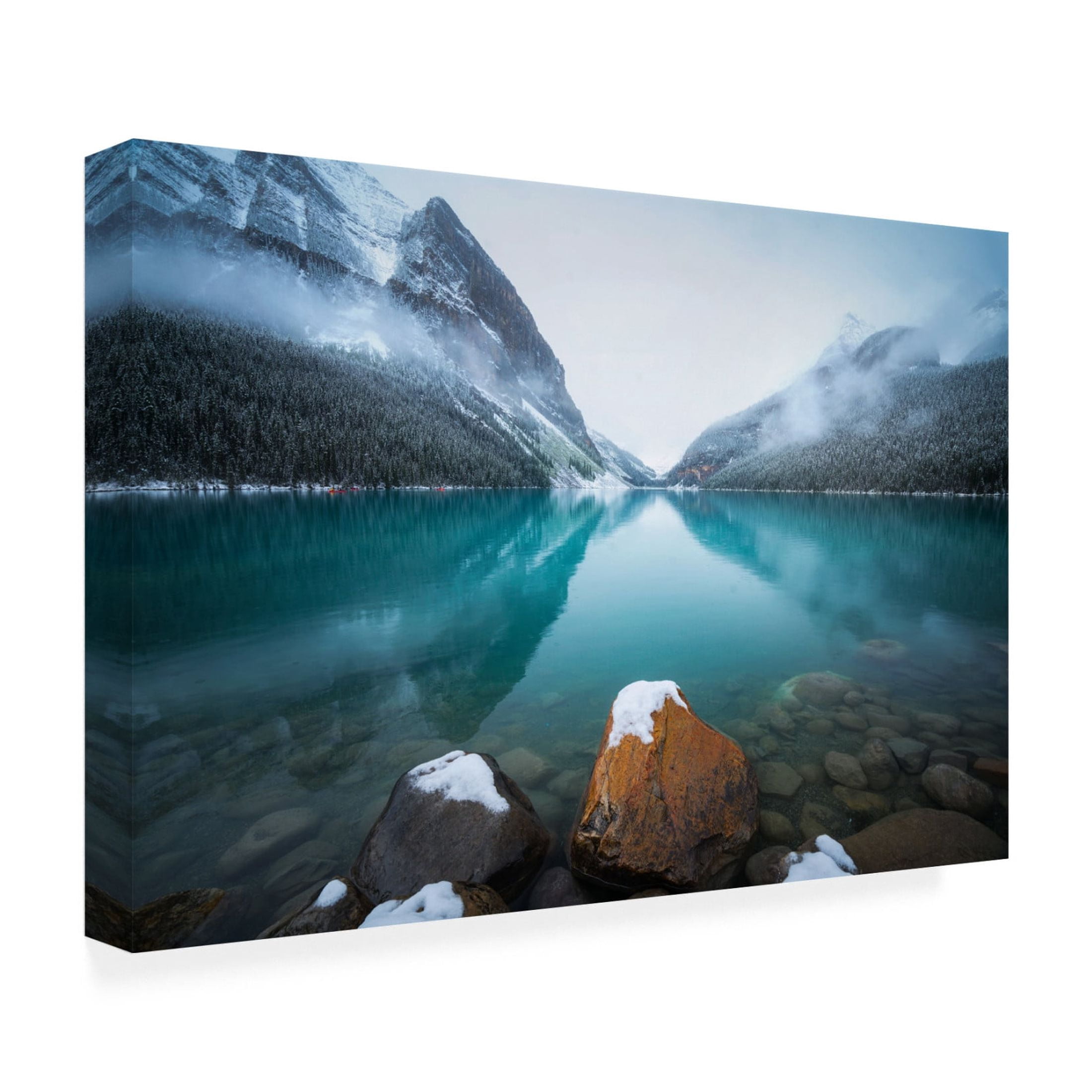 Trademark Fine Art Yongnan Li Foggy Lake Louise Canvas Wall Art