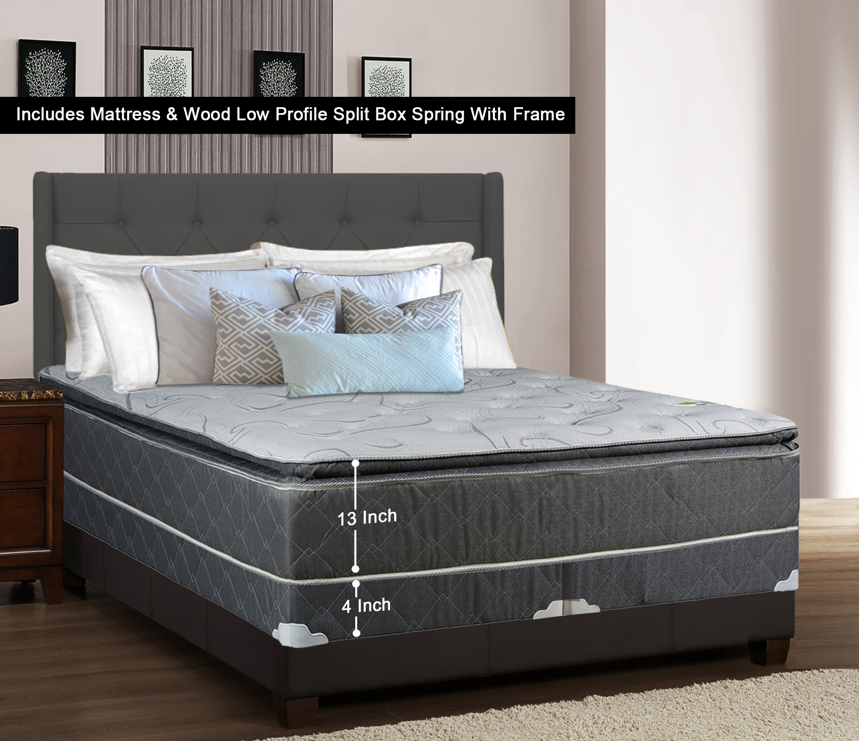 WAYTON, 13inch Fully Assembled Medium Plush Pillow Top Innerspring