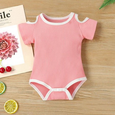 

Oaktree Baby Bodysuit Newborn Short Leeve Solid Cotton 0-24 Months Baby Clothes
