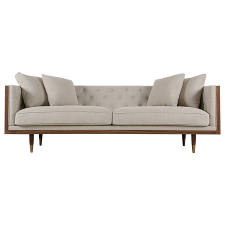 Karl Woodrow Neo Clic Midcentury Modern Sofa Walnut Urban Hemp