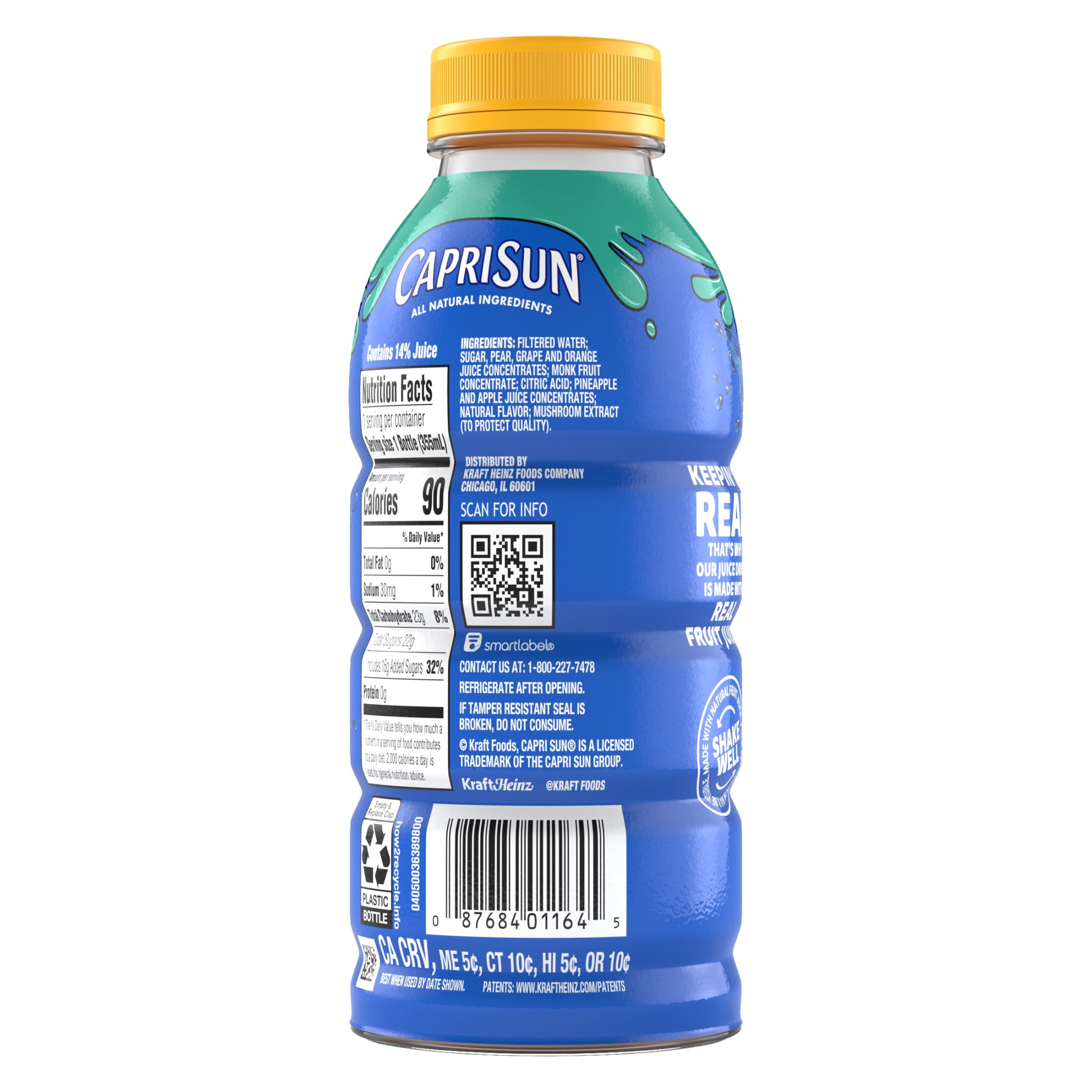 Capri Sun Pacific Cooler Mixed Fruit Flavored Juice Drink Blend from concentrate, 12 oz Bottle