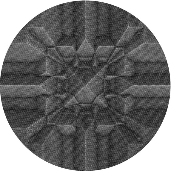 Ahgly Company Indoor Round Patterned Dim Gray Area Rugs, 4' Round