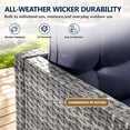 thumbnail image 6 of Patio Outdoor Furniture Sets, 7 Pieces All-Weather Rattan Sectional Sofa with Tea Table & Cushions, PE Rattan Wicker Sofa Couch Conversation Set for Garden Backyard Poolside, 6 of 8