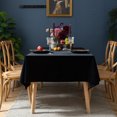 thumbnail image 2 of 2 Pcs Rectangular Tablecloth,solid Color Silk Velvet Tablecloth Washable,stain Resistance Wrinkle Free Table Cover For Restaurant Christmas Halloween Party Picnic Outdoor -Black-140*300cm, 2 of 7