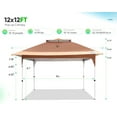 thumbnail image 4 of Quictent Pop up Canopy 12 x 12, One Person Set up Portable Instant Folding Shelter, Outdoor Canopy Tent with Extra Shade for Backyard, Patio, Party - Tan/Brown, 4 of 8