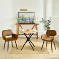 thumbnail image 4 of Homy Casa Modern Reception Chairs Lobbies Conferences, Suede Brown, 4 of 6