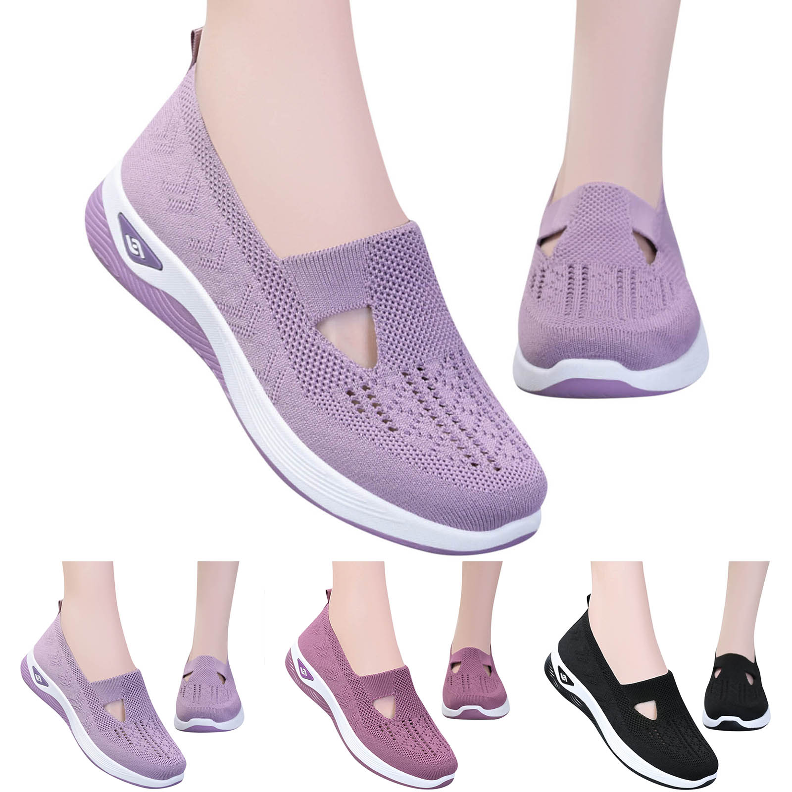 Women's Woven Orthopedic Breathable Soft Shoes - 2024 New Slip-on ...