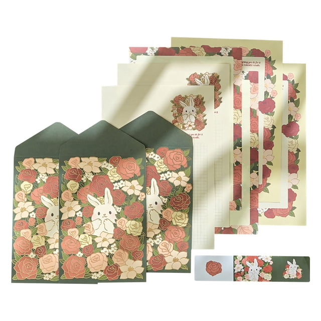 Stationery Paper And Envelopes Set Cute Animal Patterns Envelope Love Letter Papers Letter Writing Kit