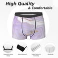 thumbnail image 2 of Men's Boxer Briefs, Lavender Glitter Foil Stripes Soft Comfy Mens Underwear Boxer Briefs Breathable With Widen Waist, 2 of 7