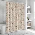 thumbnail image 6 of Flowers Birds Shower Curtain, Waterproof Shower Curtains for Bathroom, Country Retro Botanical Floral Branches Washable Fabric Bathtub Curtain Set Bath Decor with 12 Hooks 48"x72", 6 of 8