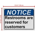 thumbnail image 2 of Weatherproof ANSI Restroom Public Private Sign (Restrooms are reserved for customers) 8 in" x 12 in" UV Resistant Indoor Outdoor Workplace Insdustrial Caution Danger Warning Sign, 2 of 7