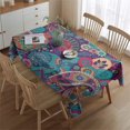 thumbnail image 2 of Purple Pioneer Flower and Paisley Pattern Rectangle Tablecloth 60"x84",Waterproof Polyester Rectangle Table Cloth, Wipeable Spillproof Polyester Tablecloth for Dining, Camping, Indoor and Outdoor, 2 of 5