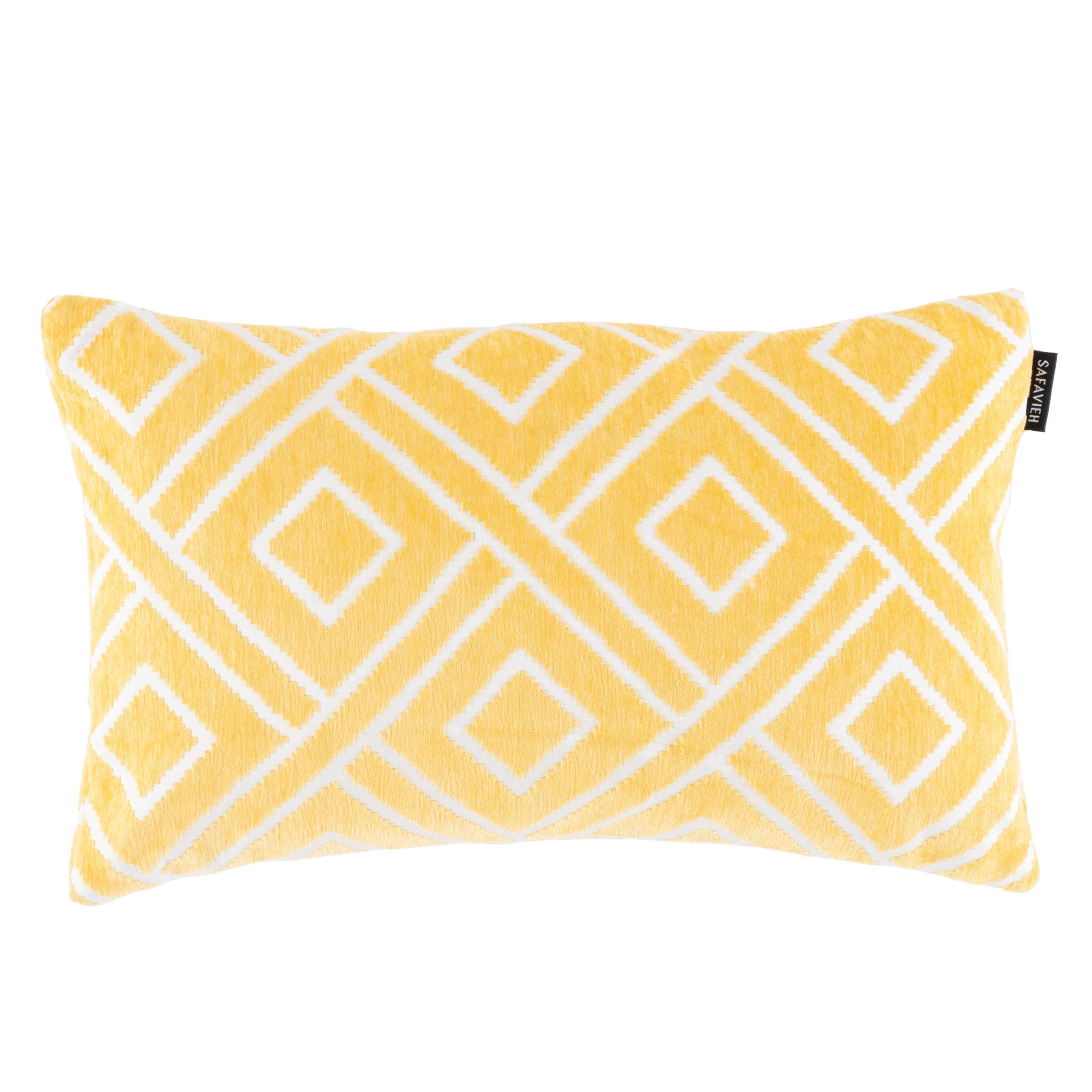 SAFAVIEH Triska Diamond Pillow, 12" x 20", Yellow
