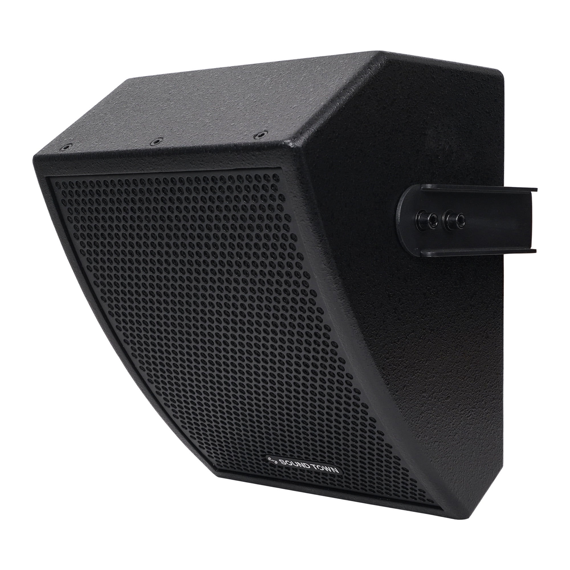 Sound Town CARME Series 8" Coaxial 2-Way Professional PA DJ Stage Monitor Speaker, Black with U Mounting Bracket, Birch Plywood for Installation, Live Sound, Bar, Church (CARME-U8MB)