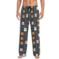 thumbnail image 7 of FORMRS Mens Pajama Pants with Pockets Cotton Sleepwear Lounge Bottoms Sizes S-2XL, Orange Checkered Pattern, 7 of 7