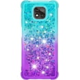 thumbnail image 2 of Case for Motorola Moto G Power 2021,Creativity Clear Gradient Quicksand Glitter Flowing Liquid Floating TPU Case Bling Diamond Sparkle Cover for Moto G Power 2021 JB Bluish Violet, 2 of 14
