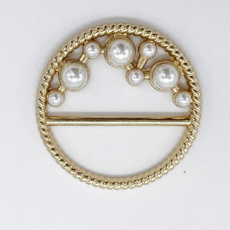 

DagobertNiko Scarf Ring Pearl T Shirt Scarf Clips Buckle For Bridal Bridesmaid Dresses