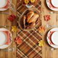 thumbnail image 4 of Orange Buffalo Plaid Cotton Linen Rectangle Table Runners 13"x36", Fall Thanksgiving Checkered Coffee Table Runner Dresser Scarves Luxury Table Runners for Wedding Party Banquet Dinner Decor, 4 of 8
