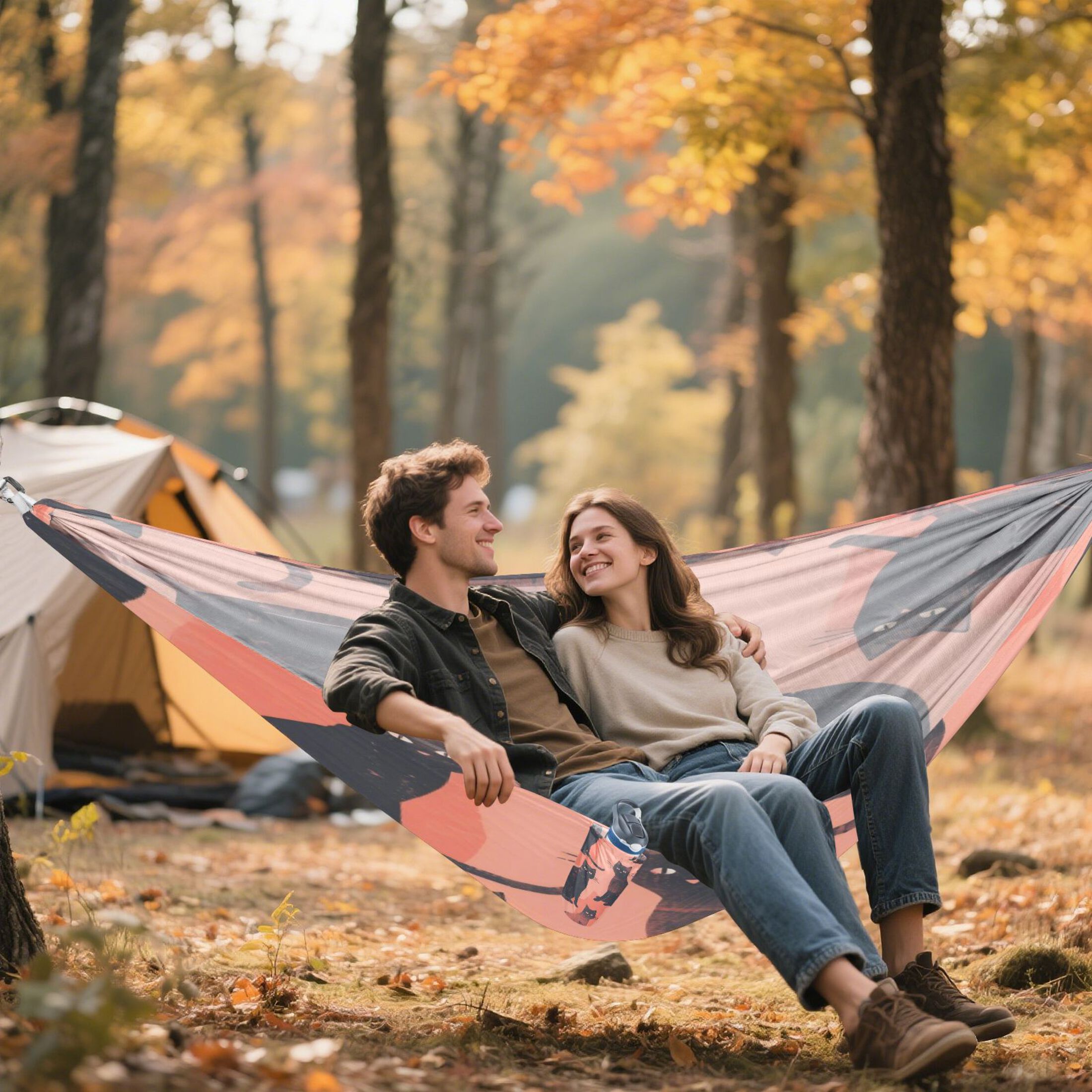 Hammock Camping Hammock Nylon Portable Hammock Travel Camping Hammock Black Cat