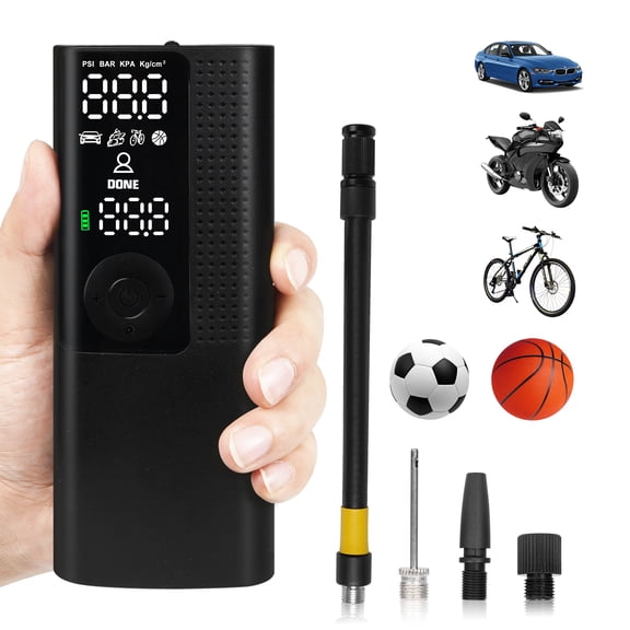 UABRLA Portable Air Compressor Tire Inflator,Tire Pump Car Tire Inflator with Digital Pressure Gauge, Fast Inflation, Auto Tire Pump for Car Tires, Motorcycles, Bikes or Balls