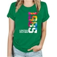 thumbnail image 3 of YHAJDS Women's Short Sleeve Tops 1985 Letter Print Round Neck Loose Casual Summer Tee, 3 of 5