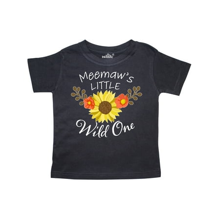 

Inktastic Meemaw s Little Wild 1 with Beautiful Sunflower Gift Toddler Boy or Toddler Girl T-Shirt