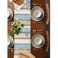 thumbnail image 2 of ERUNPONLY Ombre Wooden Grain Table Runner - 108 Inch Long Western Country Texas Star Retro Cotton and Linen Blended Dress Scarves Farmhouse Table Runner for Kitchen Dining, Coffee Table, 13"x108", 2 of 8