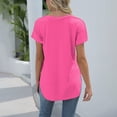 thumbnail image 5 of Women's T-Shirts Top TShirt For Women Short Sleeves Solid Color Outdoor Loose Casual Tshirt Comfortable Fashionable for Everyday Wear, 5 of 6