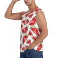 thumbnail image 3 of Lsque Hand Drawn Watermelon Print Men's Cotton Blend Sleeveless Muscle Shirts (S-3XL)- Moisture Wicking, Odor Protection, UPF 30+,X-Large, 3 of 8