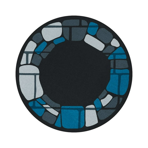 BioStones 5'4" Round Area Rug In Color Marine-Color:Marine,Material:Nylon