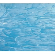 OCEANSIDE STAINED/FUSING GLASS SHEETS - SKY BLUE/WHITE (Small 8" x 12")