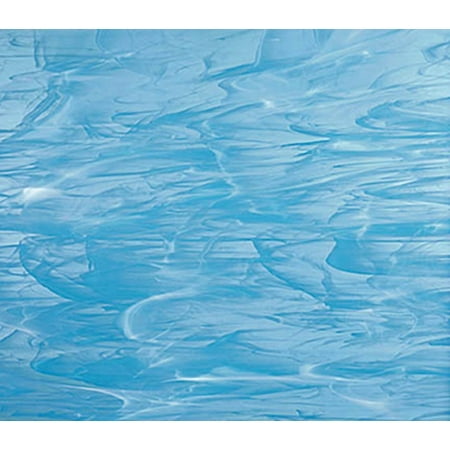 OCEANSIDE STAINED/FUSING GLASS SHEETS - SKY BLUE/WHITE (Small 8" x 12")