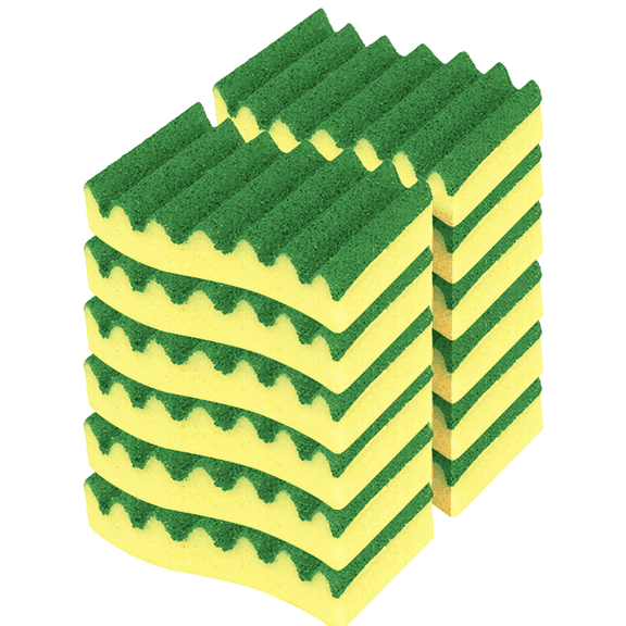 LOLA Pot Brite Heavy Duty Scrub Sponge, Durable Cleaning Scrubber, Reusable - 12 Pack