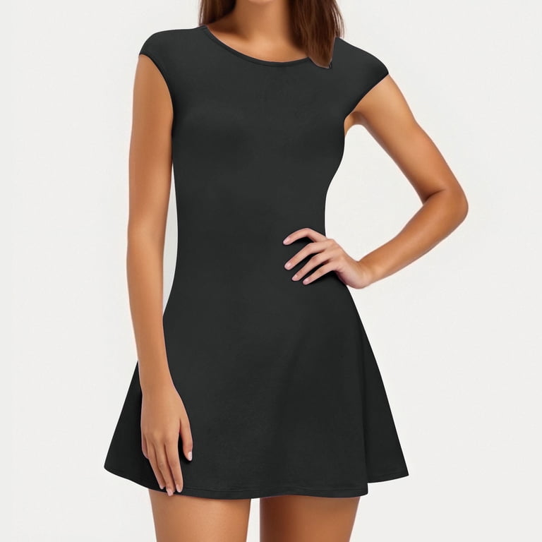 black skater dress casual YLOMAY Kids Summer Dress Casual Tank Sundress Sleeveless Round Neck Twirly Skater Dress Loose Solid Color Birthday Party Outfits Black 14 Years