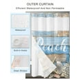 thumbnail image 2 of No Hook Cloth Fabric Shower Curtain with Snap in Liner, Starfish Waterproof Shower Curtains Set with See Through Top Window, Blue Brown Ocean Shell Coral Farmhouse Bath Curtains Shower 72"x78", 2 of 6