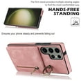 thumbnail image 6 of Nalacover for Samsung S23 Ultra, Wallet with RFID Credit Card Holder and Zipper Pocket,Drop Protection Flip Cover Ring Holder Kickstand with Double Magnetic Clasp for Samsung Galaxy S23 Ultra, Pink, 6 of 10