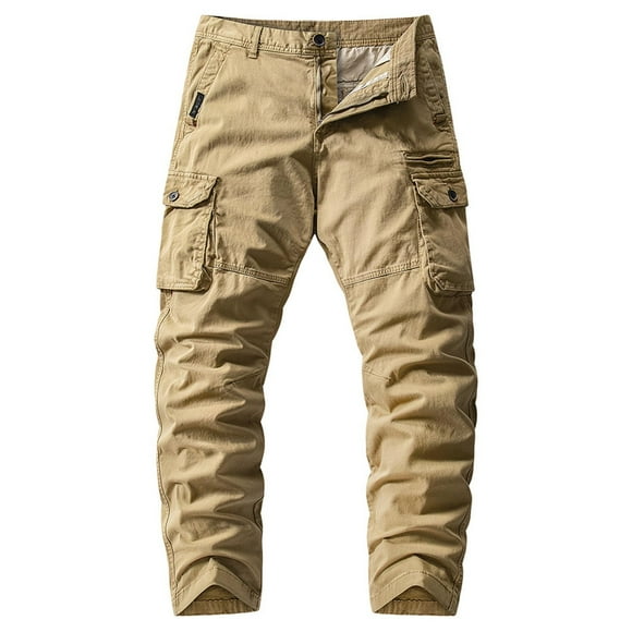 SGMVNU Cargo Pants for Men Fashion Men's Cargo Pants Casual Slim Pants Fashion Lightweight Work Pants With Multi-Pockets Casual Work Mens Dress Pants(Khaki, 34)