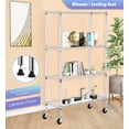 thumbnail image 6 of CL.HPAHKL 4-Tier Adjustable Storage Shelves with Wheels 35.6"L x 14"W x 61.8"H, NSF Metal Shelving Unit, Commercial Grade Steel Utility Layer Shelf Rack Organizer, 1400lbs Capacity, Chrome, 6 of 8
