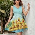 thumbnail image 3 of Yellow Duck Dress Fashion Beach Long Dresses Female Party Printed Sundress, 3 of 7