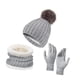 thumbnail image 4 of Conjunto de Gorro Bufanda y Guantes Jinwen de Invierno Gris, 4 of 8
