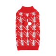 thumbnail image 1 of Dsscvnef Pet Sweater in Classic Red & Green Color Block With Snowflake Bowtie & Round Neck for Comfortable Christmas Celebrations Pet Clothes Rack Small Pet Clothes Hangers Metal, 1 of 3