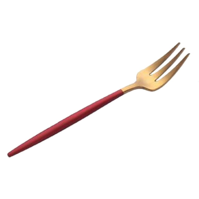 Tenedor Gloria de acero inoxidable Rojo + dorado Tenedor de cena