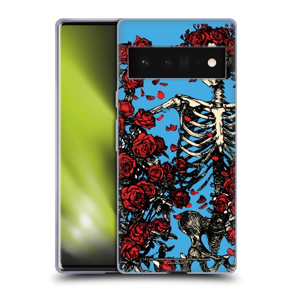 Head Case Designs Officially Licensed Grateful Dead Trends Bertha Skull Roses Soft Gel Case Compatible with Google Pixel 6 Pro