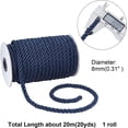 thumbnail image 6 of 20Yards 8mm Braided Silk Ropes 3-Ply Twisted Cord Trim Decorative Rope Shiny Viscose Cording for Curtain Tieback Upholstery Graduation Honor Cord Christmas Garland Handbags Handles Blue, 6 of 9