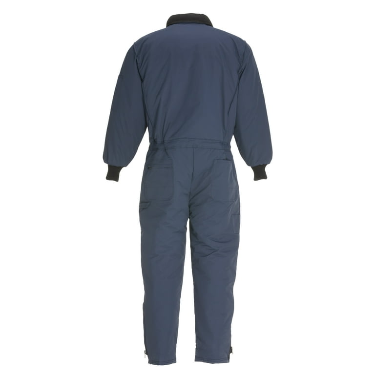 RefrigiWear Men's ChillBreaker Insulated Coveralls with Soft Fleece Lined  Collar (Navy Blue, 2XL) 