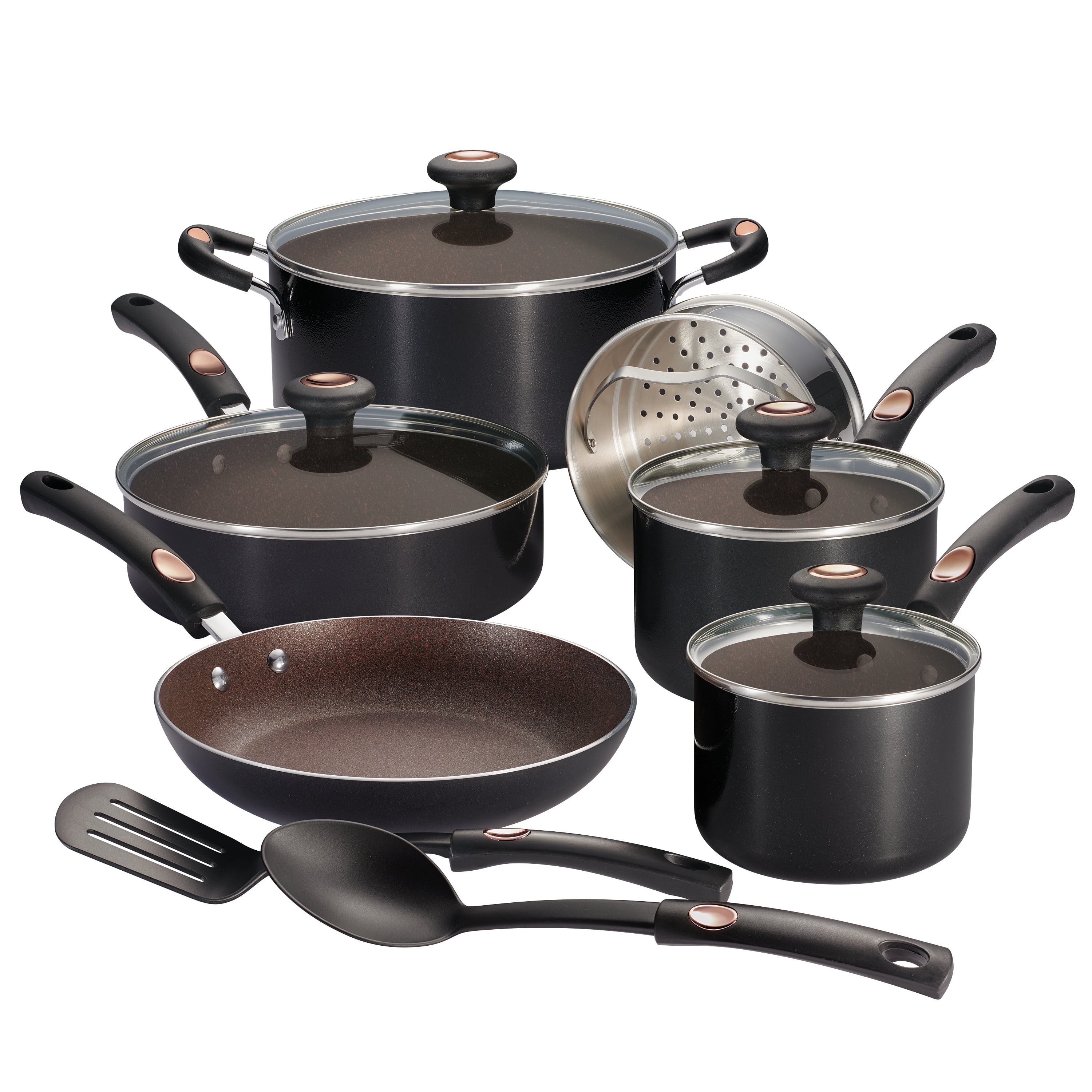 12 Piece Cookware Set Metallic Black