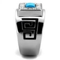 thumbnail image 3 of Anillo Color Plata Para Hombres de Acero Inoxidable en Turquesa Cuadrado, 3 of 4