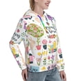 thumbnail image 6 of Wukai Spring Flowers Birds Print Womens Hoodies Fleece Sweatshirts Long Sleeve Sweaters Pullover Fall Outfits Winter Clothes-Medium, 6 of 7