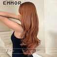 thumbnail image 4 of Amazon European and American Caucasian Women's Wig Side Part Bangs Scottish Gradient Orange Long Straight Hair with Curly Ends Wig, 4 of 4
